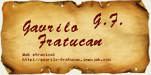 Gavrilo Fratucan vizit kartica